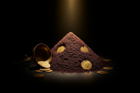 Urfa biber isot pepper with ancient gold coins and balance scale — the spice worth more than gold — Benjamin's Gardens wholesale