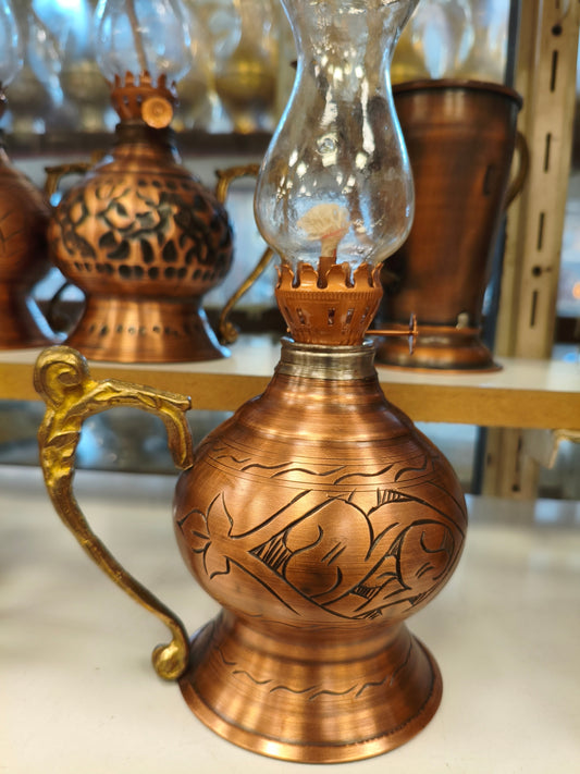 El İşçiliği Bakır Kandil Yaprak Desenli
