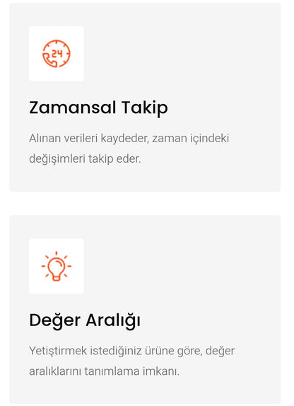Sensearth özellikleri - Hassasiyet ve Anlık Değer Tespiti
