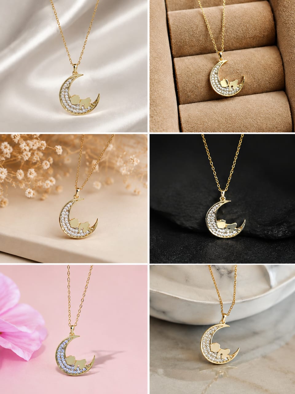 925 Ayar Gümüş Altın Kaplama Renkli Zirkon Halka Kadın Kolye | Limited Edition