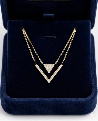 Aura Geometric Diamond Effect – Sadece Tek Bir Kişi İçin: %100 Özel Tasarım Altın Kaplama Gümüş Kolye